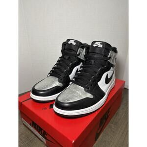 Nike Air Jordan 1 High OG Metallic Silver Size 11.5 WMNS 10 MENS CD0461-001